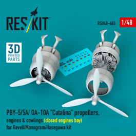 1/48 PBY-5/5A/OA-10A エンジン & プロペラセット (カウリング閉状態) (レベル用)