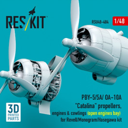 1/48 PBY-5/5A/OA-10A エンジン & プロペラセット (カウリング開状態) (レベル用)