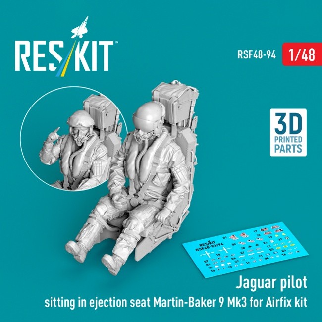 1/48 SEPECAT ジャギュア パイロット w/M.B.9 Mk.3 射出座席 (エアフィックス用)