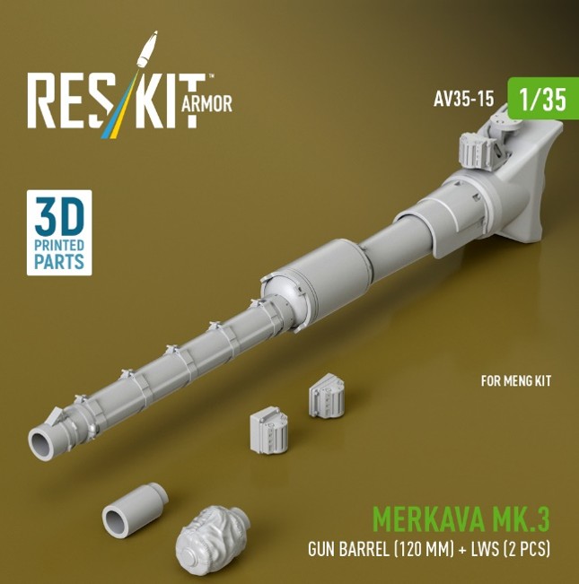 1/35 メルカバ Mk.3 120mm主砲 + LWS (2個) (モンモデル用)