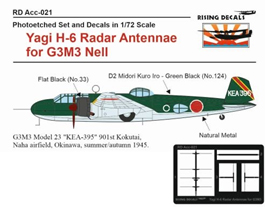 1/72 九六式陸上攻撃機 23型用八木H-6 レーダーアンテナw/デカール