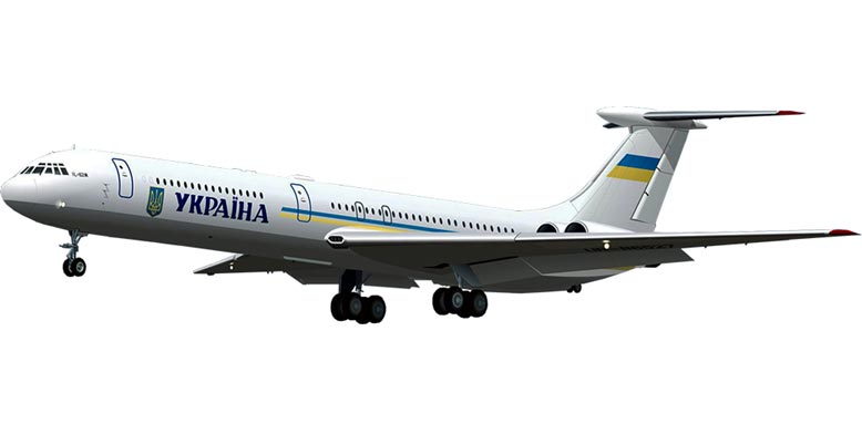 イリューシンIl-62M旅客機・ウクライナ航空RUSHブランド（RS144001)