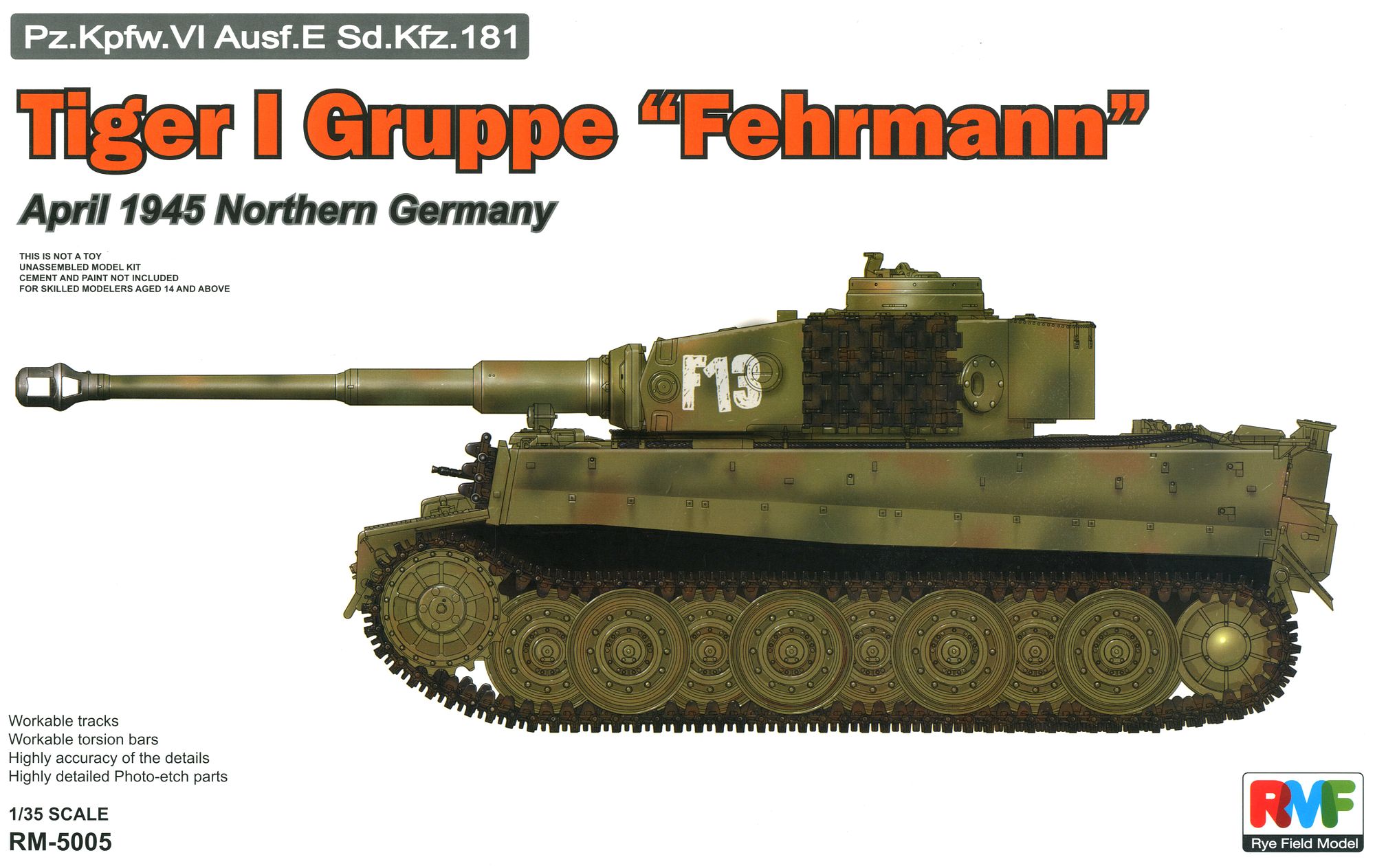 RM5005 ライフィールドモデル 1/35 タイガーI フェールマン戦隊 1945年4月北ドイツ