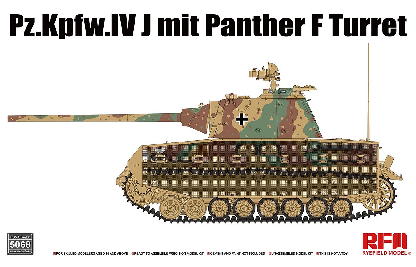 RFM5068 ライフィールドモデル 1/35 V号戦車 J型 w/パンターF砲塔