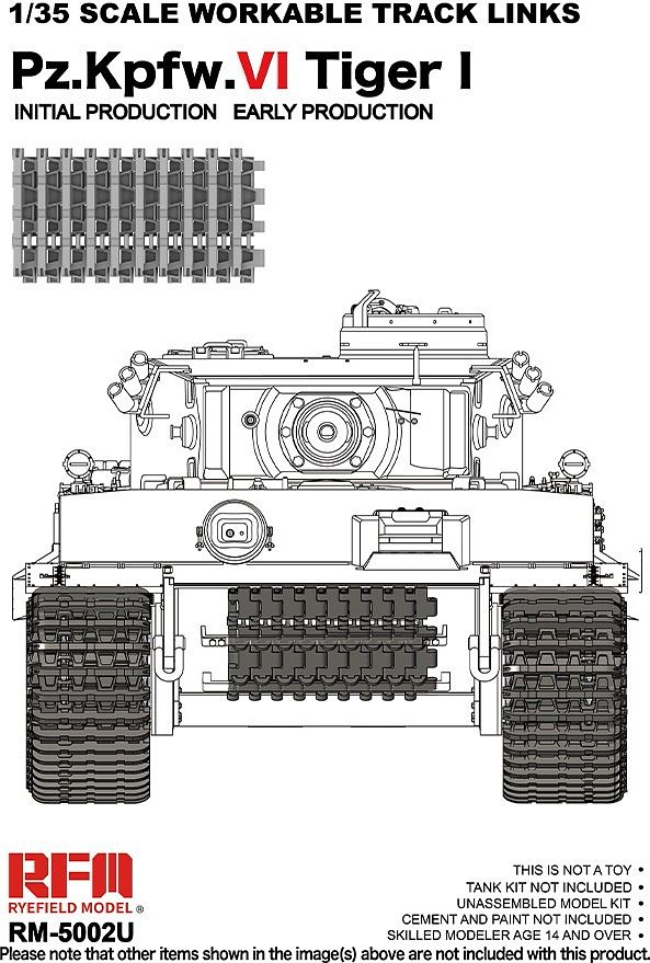RFM5002U ライフィールドモデル 1/35 タイガーI 前期型用 組立可動履帯 (新金型アップグレード版)