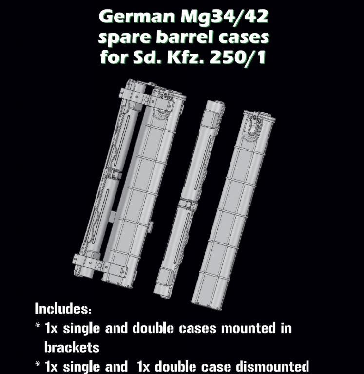 1/35 Sd.Kfz.250/1用 Mg34/42予備銃身ケースセット