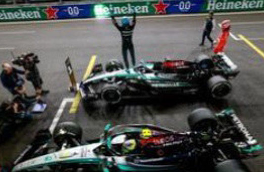 Mercedes-AMG PETRONAS Formula One Team No.44 & No.63 Las Vegas GP 2024 George Russell & Lewis Hamilton