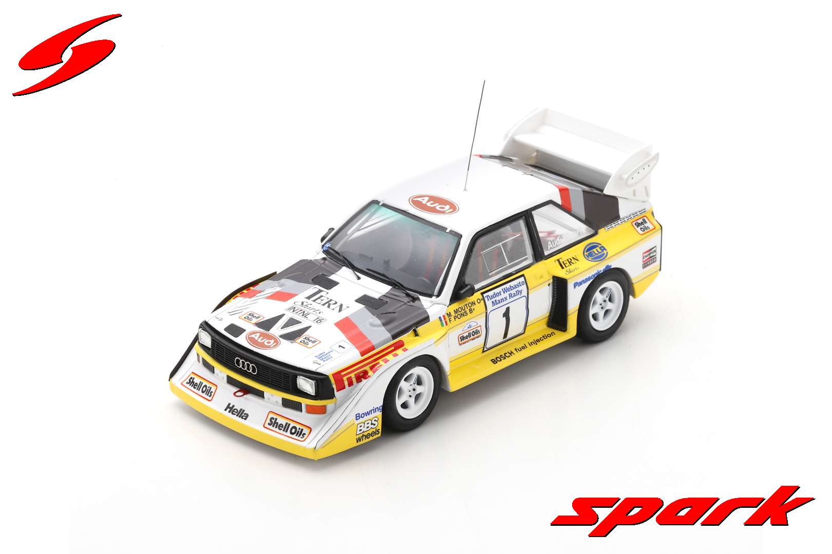 S7897 1/43 Audi Sport quattro S1 E2 No.1 Manx International Rally 1985 M. Mouton - F. Pons