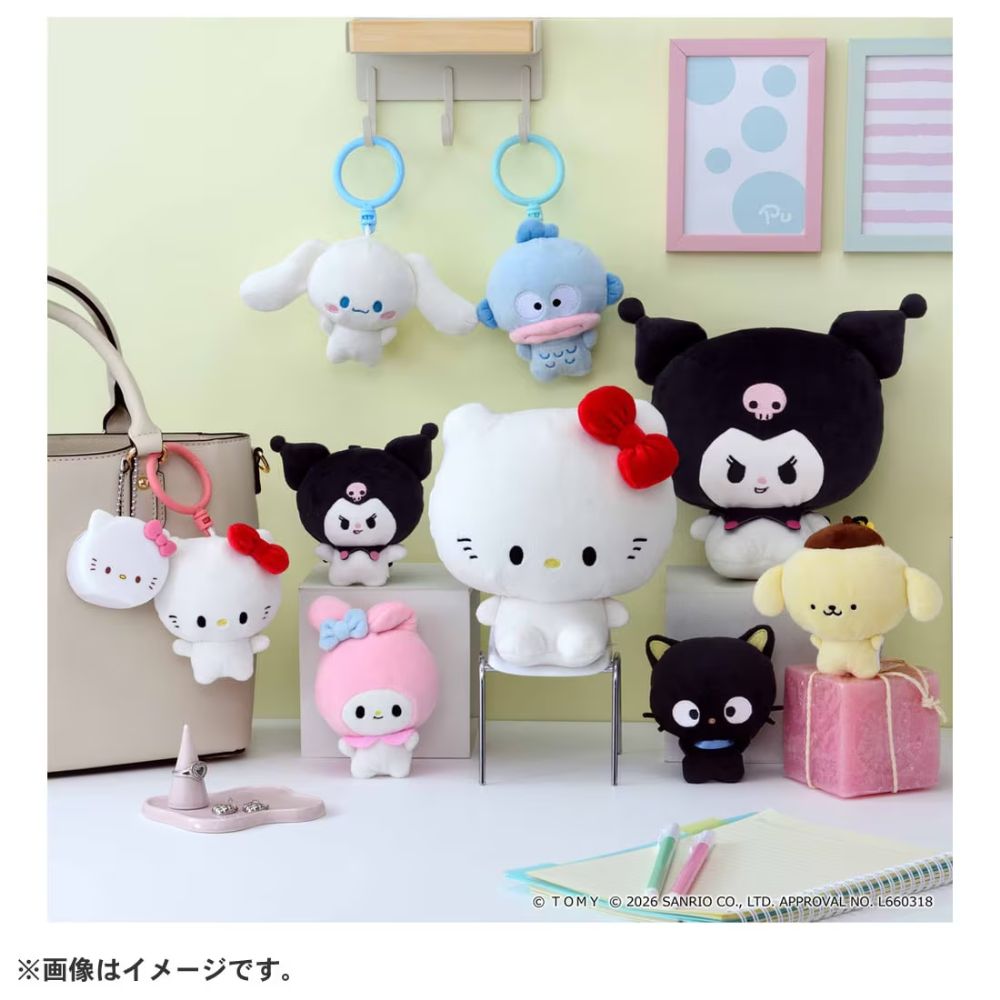 ポムポムプリン 収穫祭 キーチェーンぬいぐるみ寝そべり ぷにコミュ ぷにぬいキーチェーン ポムポムプリン プリンのぷにるんず