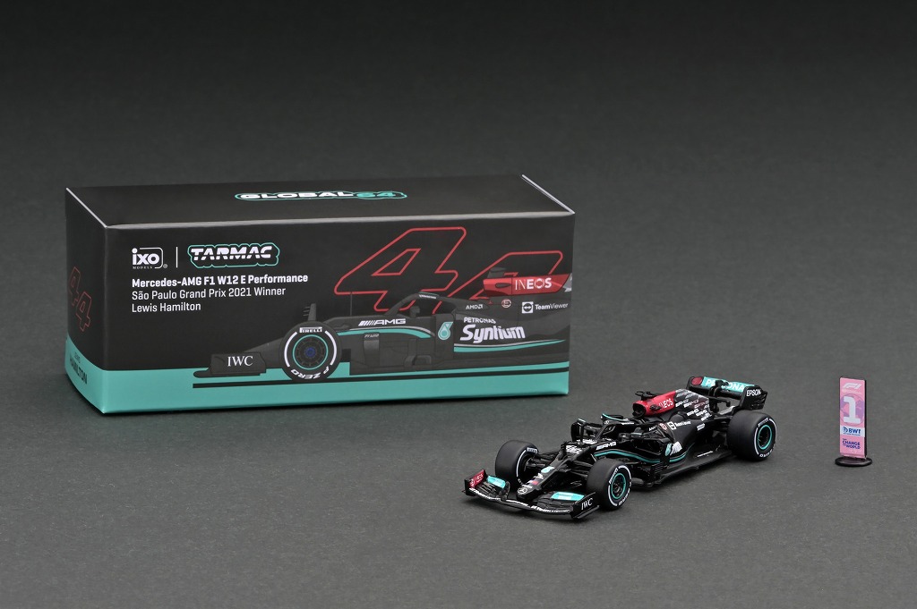 T64G-F037-LH2 ターマックワークス 1/64 Mercedes-AMG F1 W12 E Performance  Sao Paulo Grand Prix 2021 Winner