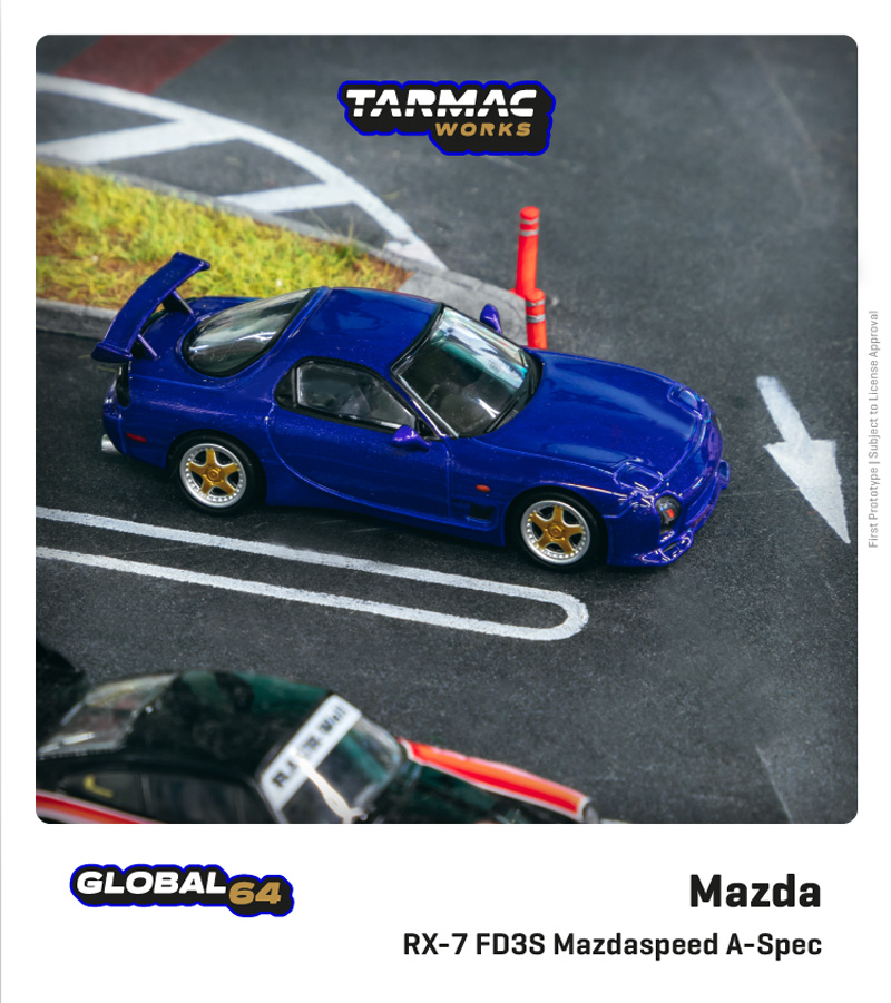 Mazda RX-7 FD3S Mazdaspeed A-Spec Innocent Blue Mica (1/64 Scale
