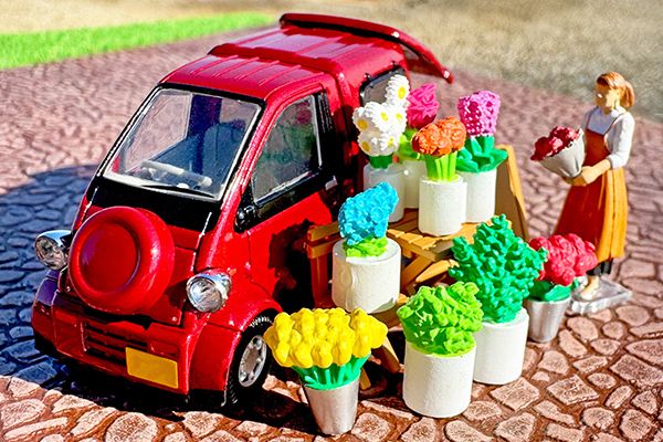 ジオコレ64 #カースナップ 17b 花屋2(ダイハツ ミゼットII カーゴ 付属)