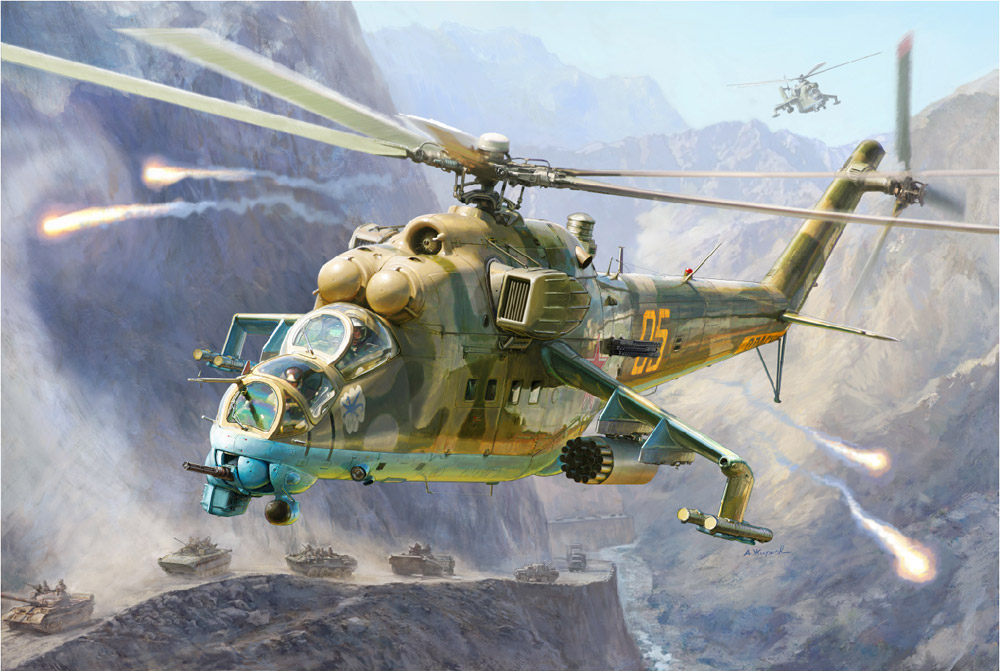 ズベズダ ZV4823 1/48 MIL-Mi 24 V/VP ソビエト戦闘ヘリコプター